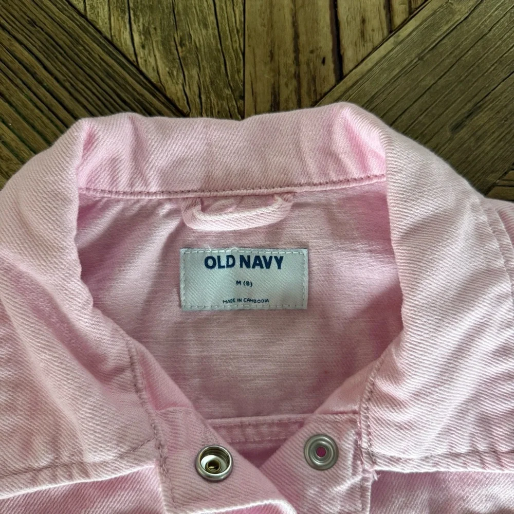 Old Navy Light Pink Kids Jean Girl Jacket M (8)